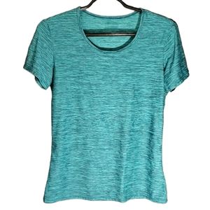 32 Degrees Aqua/Teal Heathered Athletic Scoop Neck T-Shirt - Size Small